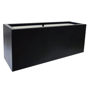 πολυεστερική γλάστρα - Ορθογώνιο - 150 x 50 x 60 cm - RAL9005 ματ (μαύρο) - Με βάση