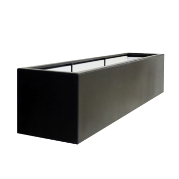 πολυεστερική γλάστρα - Ορθογώνιο - 200 x 40 x 40 cm - RAL9005 ματ (μαύρο) - Με βάση