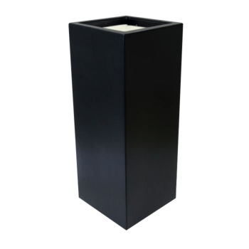 πολυεστερική γλάστρα - Τετράγωνο - 40 x 40 x 100 cm - RAL9005 ματ (μαύρο) - Με βάση