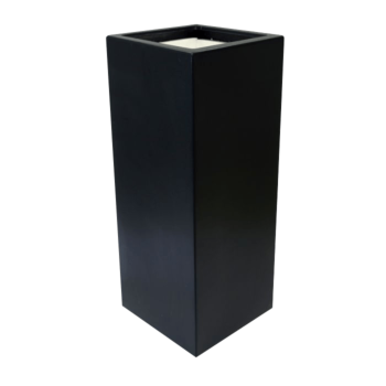 πολυεστερική γλάστρα - Τετράγωνο - 40 x 40 x 120 cm - RAL9005 ματ (μαύρο) - Με βάση