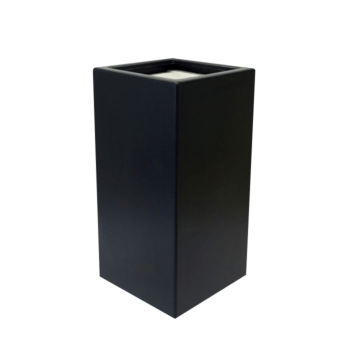πολυεστερική γλάστρα - Τετράγωνο - 50 x 50 x 80 cm - RAL9005 ματ (μαύρο) - Με βάση
