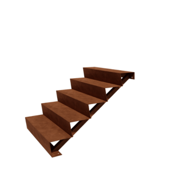 Σκάλα κήπου από χάλυβα Corten - 5-σκαλοπάτι - 120 x 100 x 85 cm