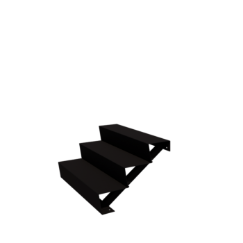 Σκάλα κήπου από χάλυβα - 3-σκαλοπάτι - 72 x 100 x 51 cm - RAL9005 ματ (μαύρο)