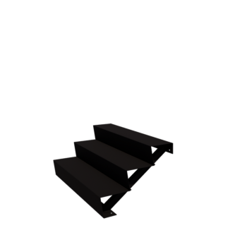 Σκάλα κήπου από χάλυβα - 3-σκαλοπάτι - 72 x 120 x 51 cm - RAL9005 ματ (μαύρο)