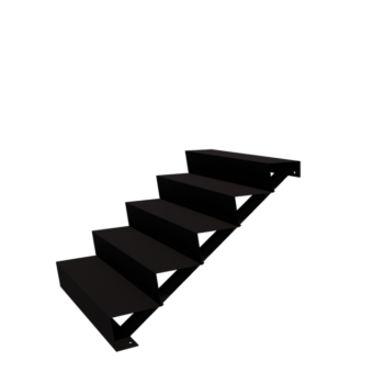 Σκάλα κήπου από χάλυβα - 5-σκαλοπάτι - 120 x 100 x 85 cm - RAL9005 ματ (μαύρο)