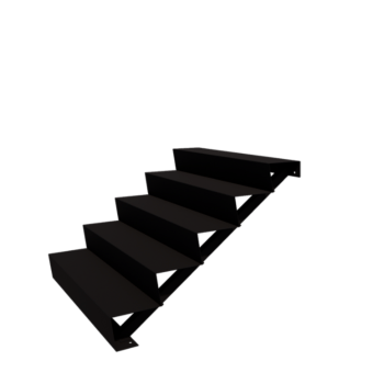 Σκάλα κήπου από χάλυβα - 5-σκαλοπάτι - 120 x 120 x 85 cm - RAL9005 ματ (μαύρο)