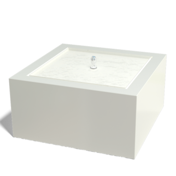 Συντριβάνι από αλουμίνιο - Lyra - 80 x 80 x 40 cm - RAL9010 ματ (λευκό) - Με LED φωτισμό