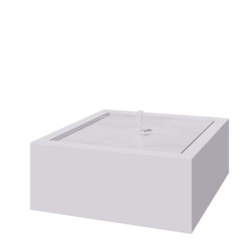 Συντριβάνι από αλουμίνιο - Lyra - 120 x 120 x 40 cm - RAL9010 ματ (λευκό) - Με LED φωτισμό