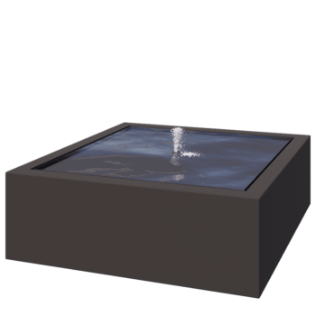 Συντριβάνι από αλουμίνιο - Lyra - 120 x 120 x 40 cm - RAL7016 ματ (ανθρακί γκρι) - Με LED φωτισμό