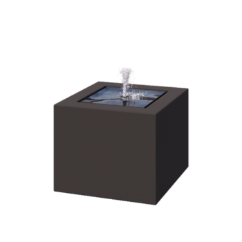 Συντριβάνι από αλουμίνιο - Lyra - 50 x 50 x 40 cm - RAL7016 ματ (ανθρακί γκρι) - Με LED φωτισμό