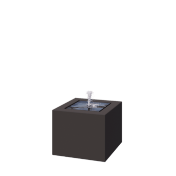 Συντριβάνι από αλουμίνιο - Lyra - 50 x 50 x 40 cm - RAL7016 ματ (ανθρακί γκρι) - Με LED φωτισμό