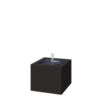 Συντριβάνι από αλουμίνιο - Lyra - 50 x 50 x 40 cm - RAL9005 ματ (μαύρο) - Με LED φωτισμό