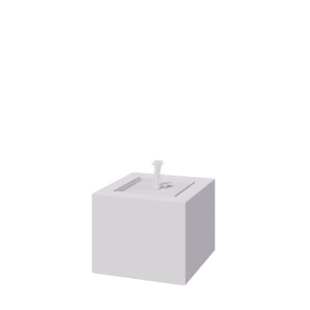 Συντριβάνι από αλουμίνιο - Lyra - 50 x 50 x 40 cm - RAL9010 ματ (λευκό) - Με LED φωτισμό