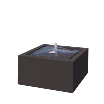 Συντριβάνι από αλουμίνιο - Lyra - 80 x 80 x 40 cm - RAL7016 ματ (ανθρακί γκρι) - Με LED φωτισμό