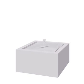 Συντριβάνι από αλουμίνιο - Lyra - 80 x 80 x 40 cm - RAL9010 ματ (λευκό) - Με LED φωτισμό