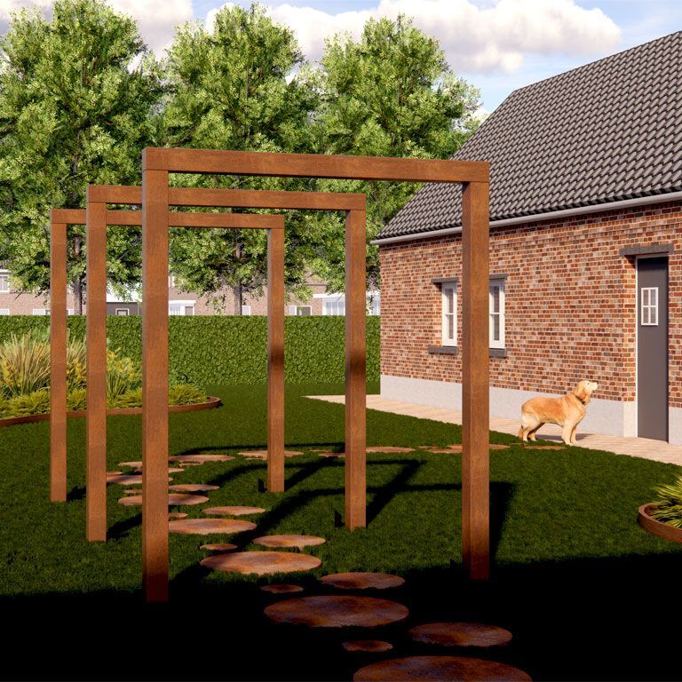 Πέργκολα από ατσάλι corten ίσιο 250 cm
