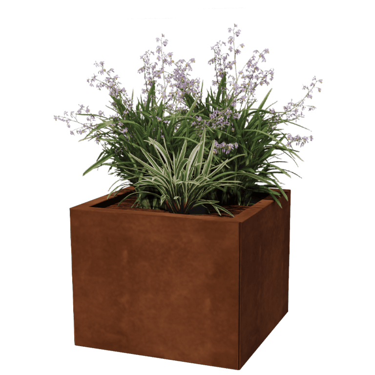 Ζαρντινιέρα από χάλυβα corten Μαϊάμι 50 x 50 cm