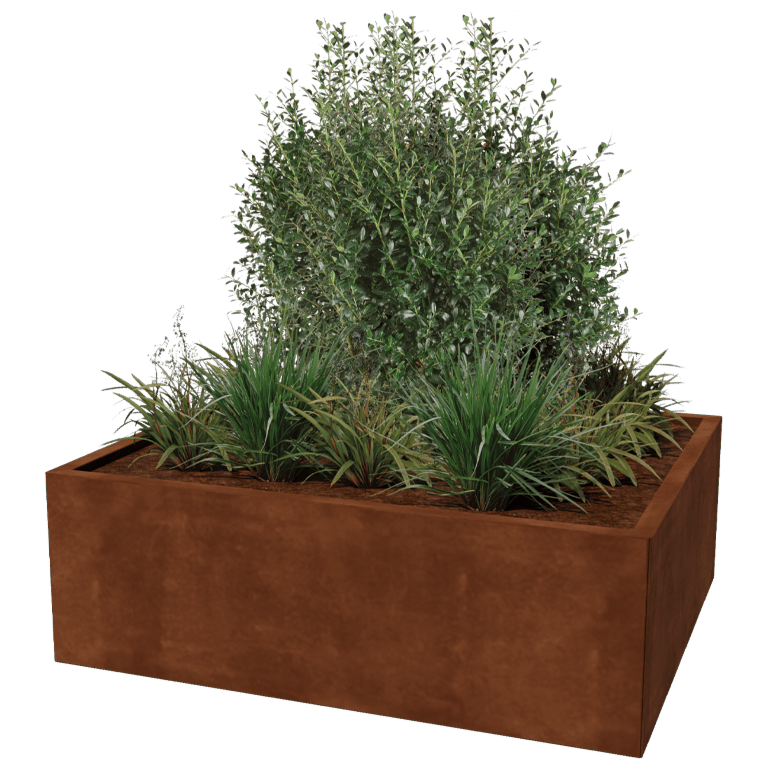 Ζαρντινιέρα από χάλυβα corten Τέξας 100 x 120 cm