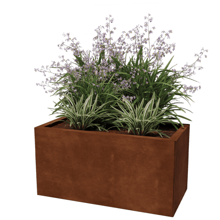 Ζαρντινιέρα από χάλυβα corten Τέξας 40 x 80 cm