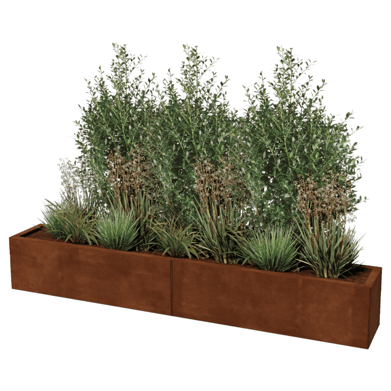 Ζαρντινιέρα από χάλυβα corten Texas xxl 200 x 30 cm