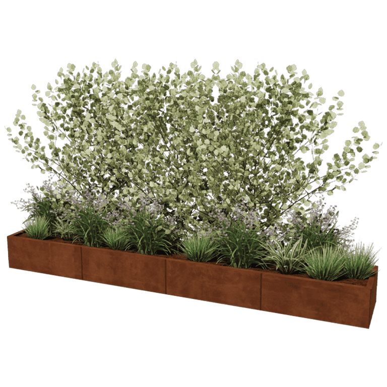Ζαρντινιέρα από χάλυβα corten Texas xxl 320 x 50 cm