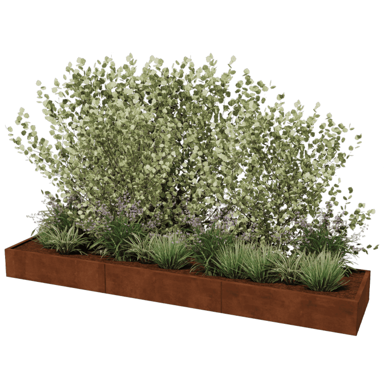 Ζαρντινιέρα από χάλυβα corten Texas xxl 360 x 80 cm