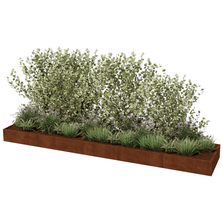 Ζαρντινιέρα από χάλυβα corten Texas xxl 500 x 100 cm