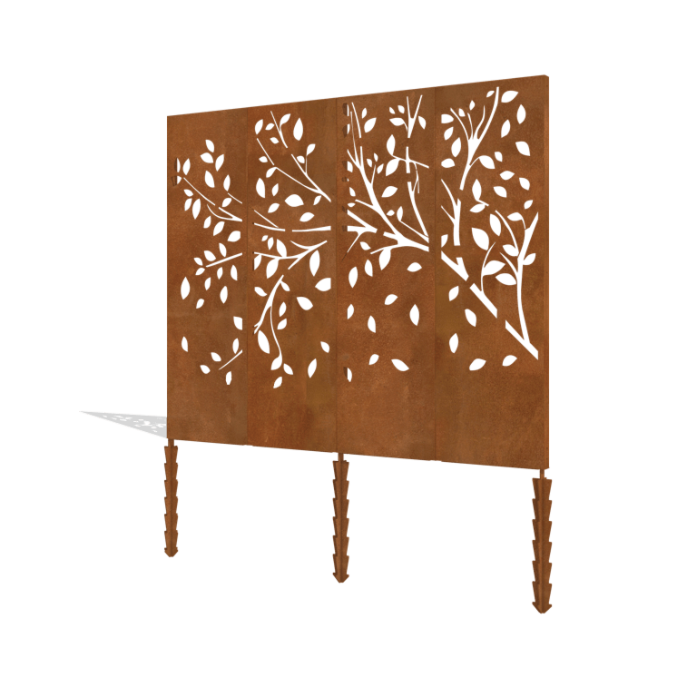 Πλήρες σετ δέντρων από χάλυβα Corten 240 x 6 x 190 cm