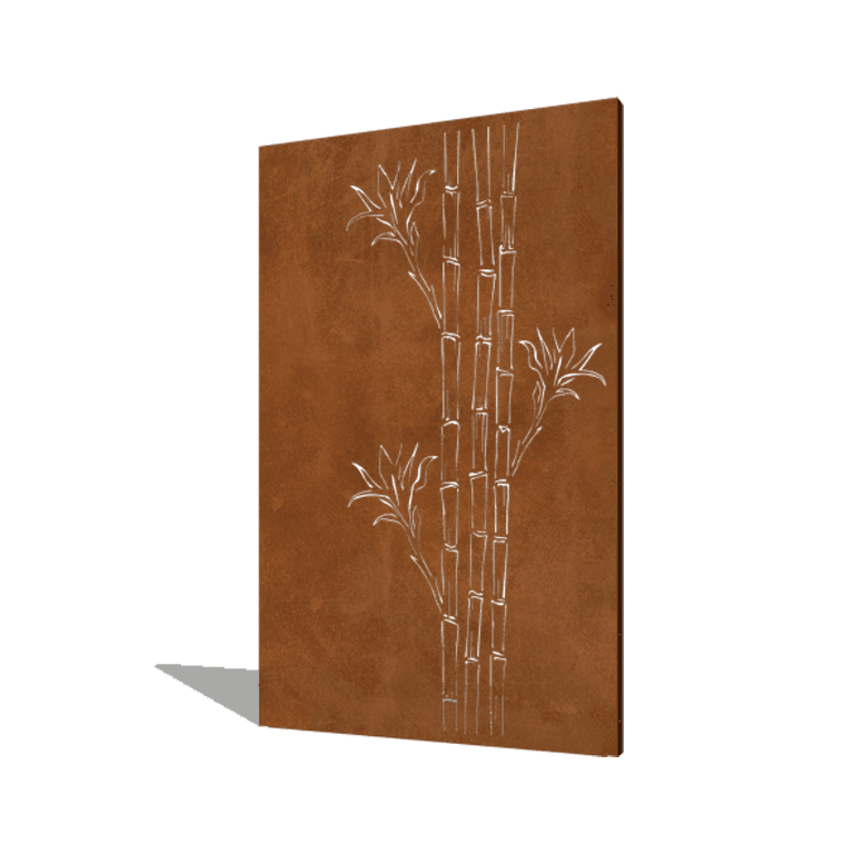 Πάνελ από ατσάλι corten μπαμπού 120 x 6 x 190 cm