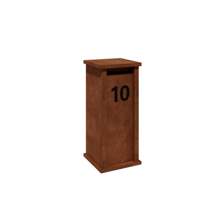Γραμματοκιβώτιο από χάλυβα Corten - Arizona S - 40 x 40 x 100 cm