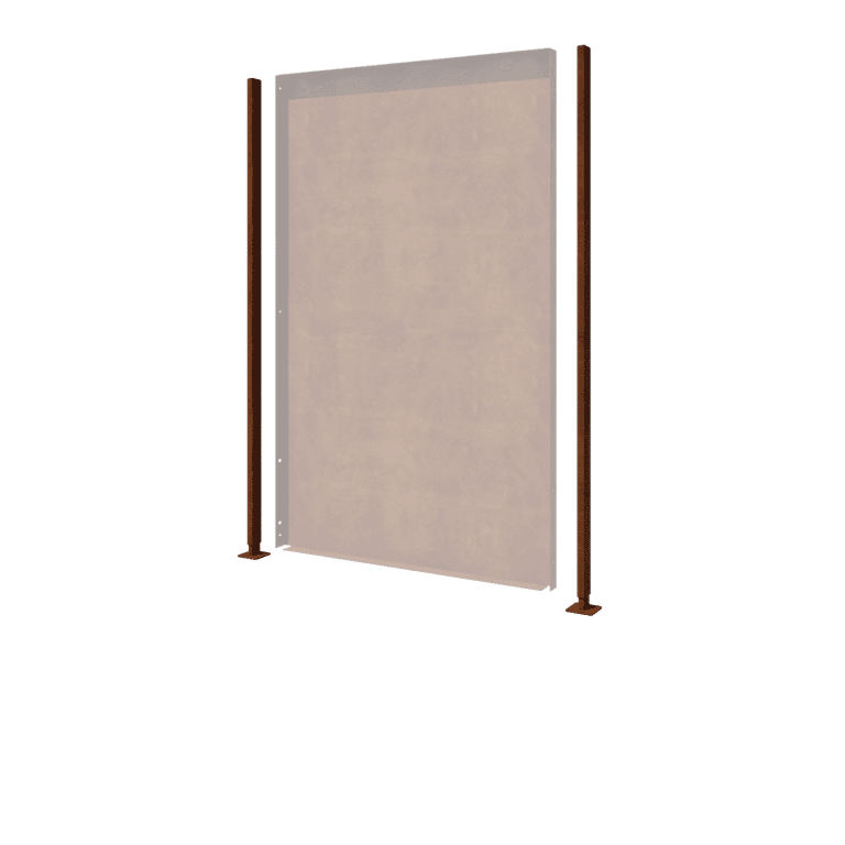 Βάση από ατσάλι Corten - Ίσιο με βάση στήριξης - 190 x 6 x 3 cm