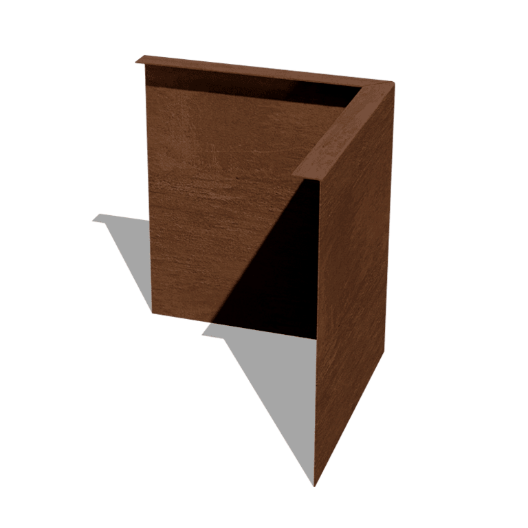 Χωρίσματα γκαζόν από ατσάλι corten γωνιακό 34 cm εξωτερική γωνία