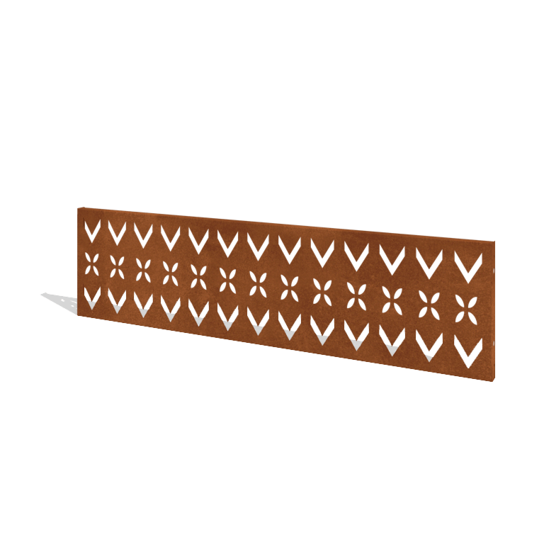 Φράχτης κηπου από χάλυβα corten H πάνελ V 180 x 47,5 cm