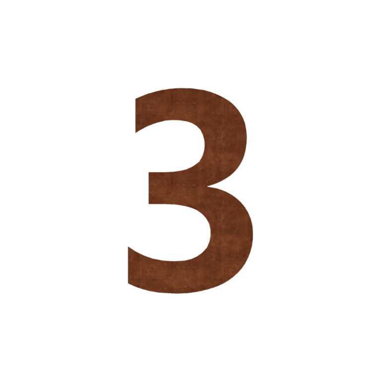 Αριθμός από ατσάλι corten 3 - 50 cm