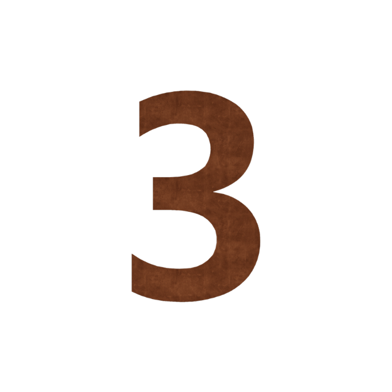 Αριθμός οδων από χάλυβα Corten 3 - 48,8 x 80 cm