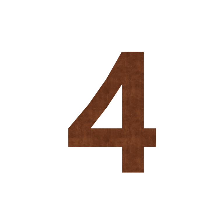 Αριθμός από ατσάλι corten 4 - 50 cm
