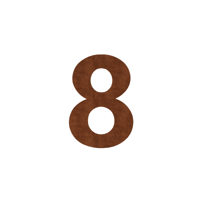 Αριθμός από ατσάλι corten 8 - 50 cm
