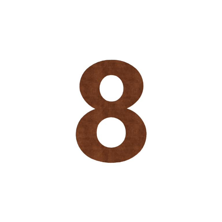 Αριθμός από ατσάλι corten 8 - 80 cm