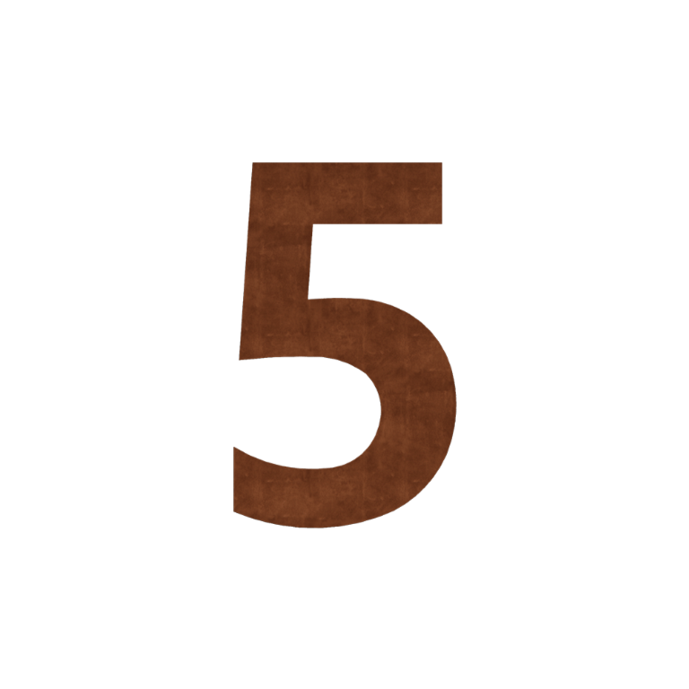 Αριθμός οδων από χάλυβα Corten 5 - 9,2 x 15 cm - Αυτοκόλλητο