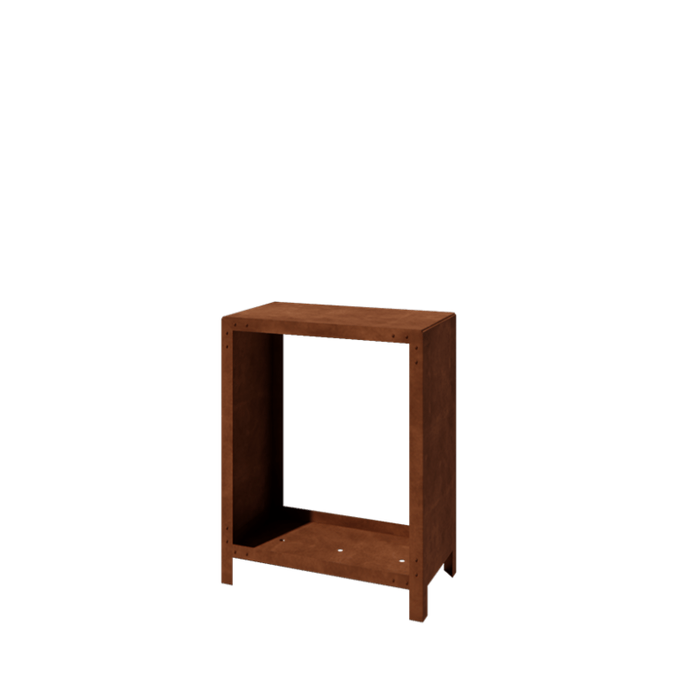 Ραφιέρα καυσόξυλων από ατσάλι corten Indiana 100 x 80 x 40 cm