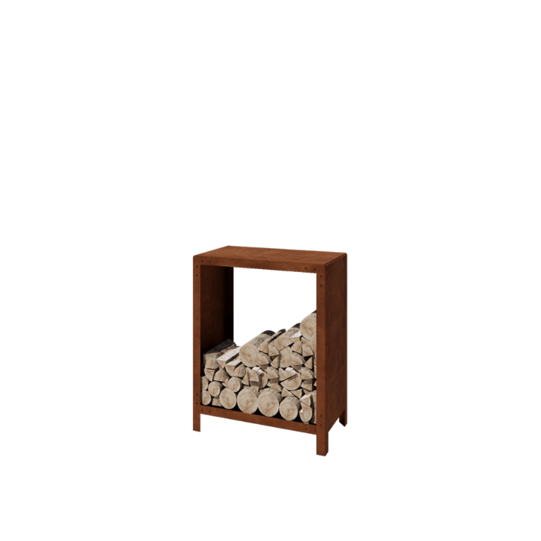 Ραφιέρα καυσόξυλων από ατσάλι corten Indiana 100 x 80 x 40 cm