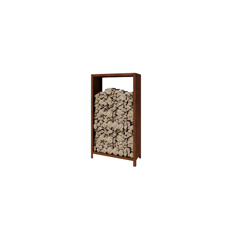 Ραφιέρα καυσόξυλων από ατσάλι corten Indiana 180 x 100 x 40 cm
