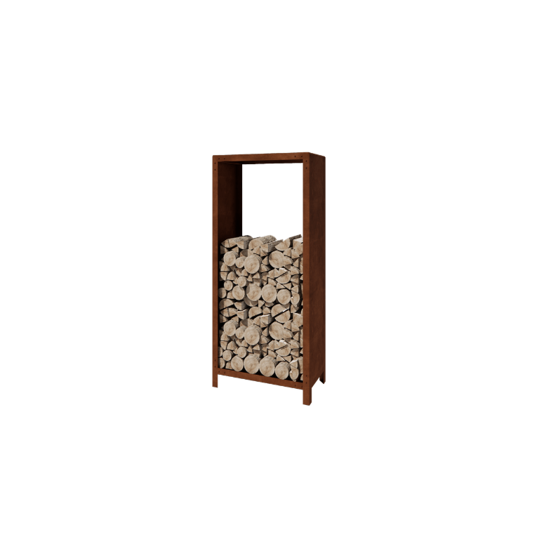 Αποθήκευση ξύλου από χάλυβα Corten - Indiana - 80 x 40 x 180 cm