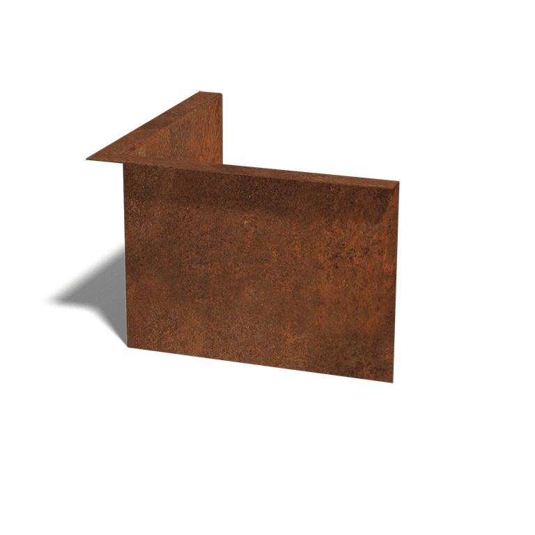 Χωρίσματα γκαζόν από ατσάλι corten γωνιακό 12 cm εσωτερική γωνία