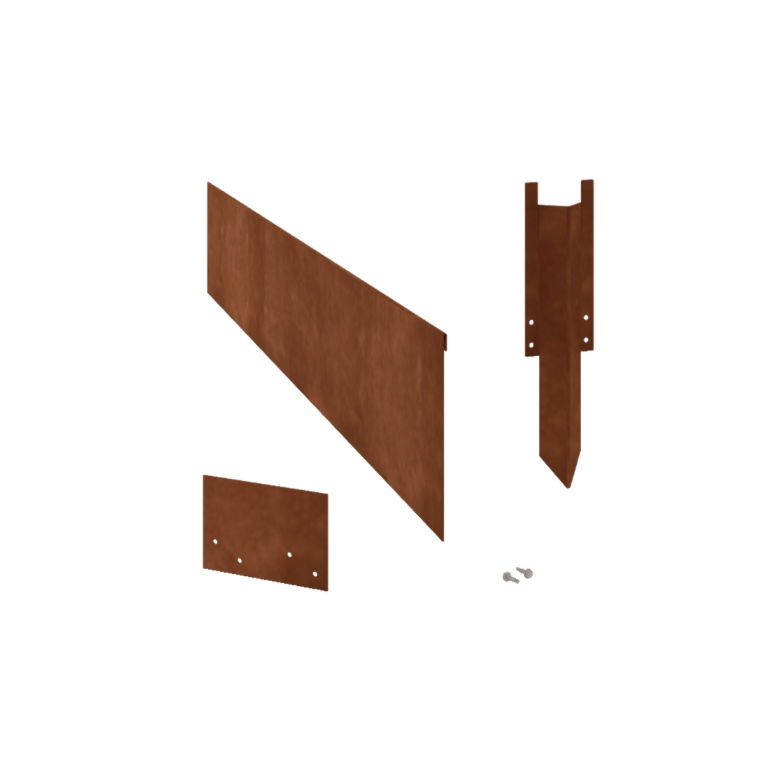 Χωρίσματα γκαζόν από ατσάλι corten επίπεδο 23 cm πλήρες σετ ανά 24 μέτρα