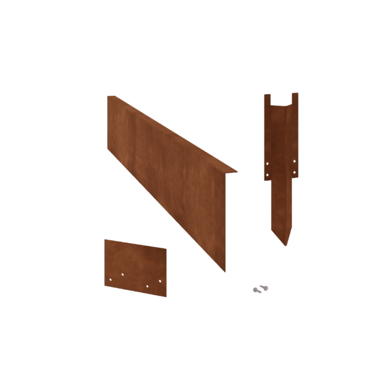 Χωρίσματα γκαζόν από ατσάλι corten γωνιακό 22 cm πλήρες σετ ανά 24 μέτρα