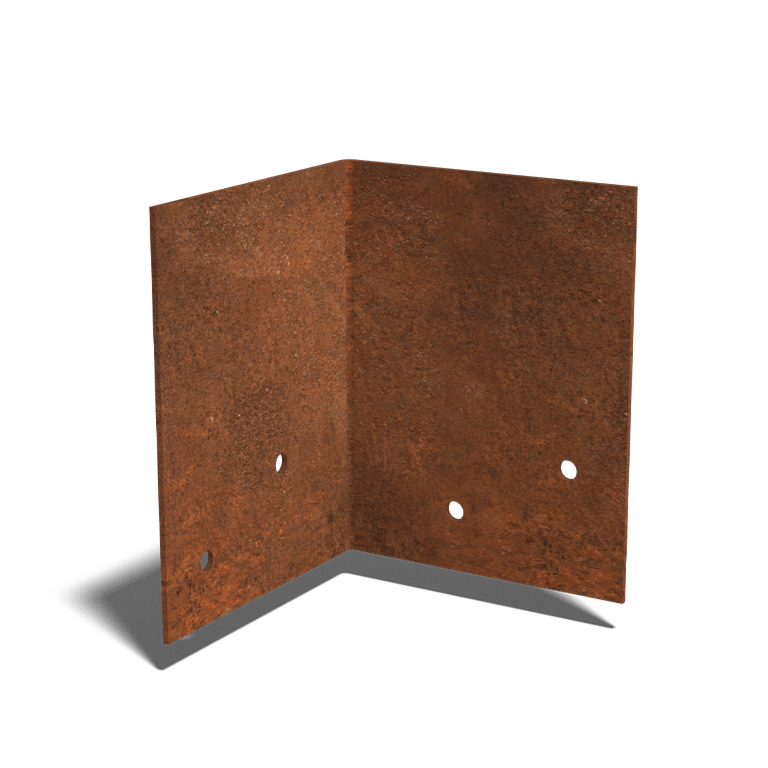 βάση σύνδεσης Στρώμα χάλυβα Corten 90º 12 - 15 cm