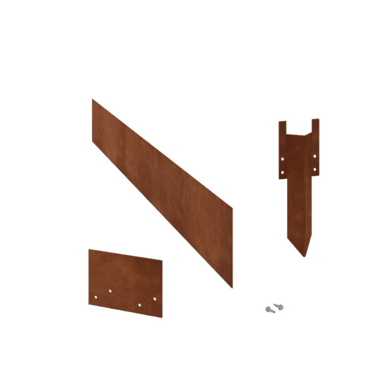 Χωρίσματα γκαζόν από ατσάλι corten ίσιο 15 cm πλήρες σετ ανά 15 μέτρα