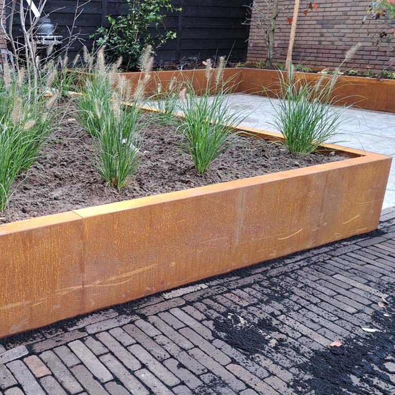 Τοιχίο αντιστήριξης από ατσάλι corten ίσιο 150 cm (ύψος 40 cm)