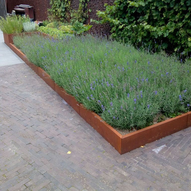 Τοιχίο αντιστήριξης από ατσάλι corten ίσιο 200 cm (ύψος 30 cm)